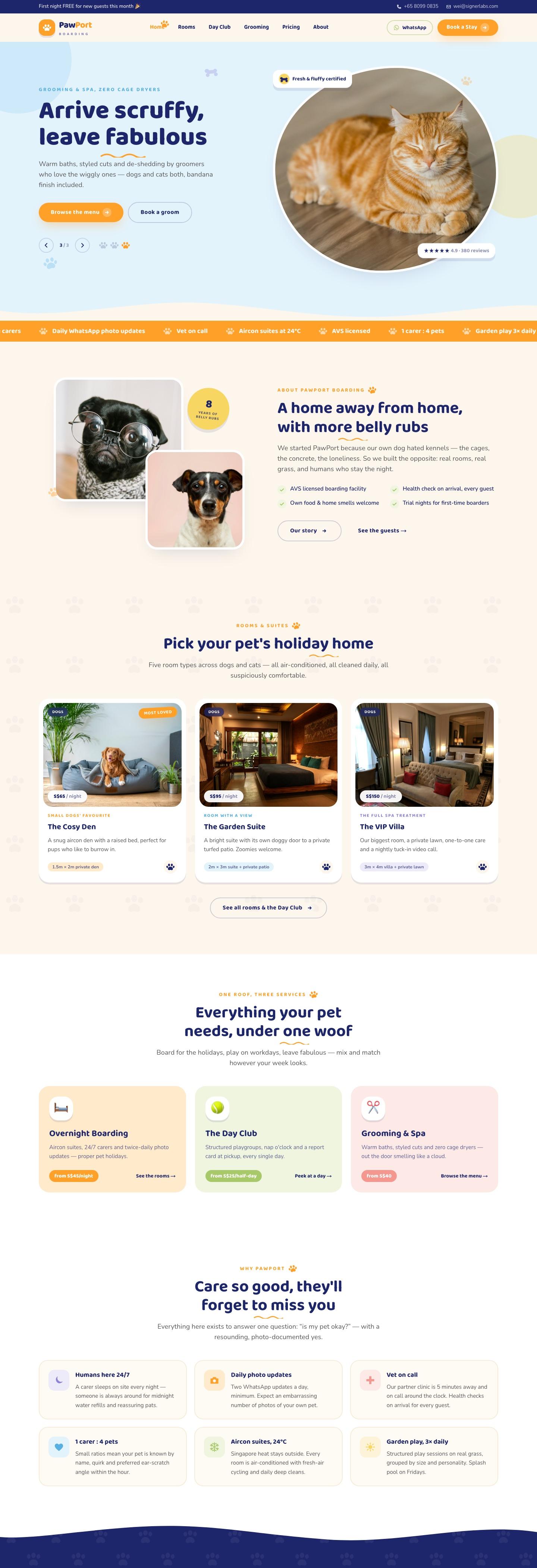 PawPort Boarding website